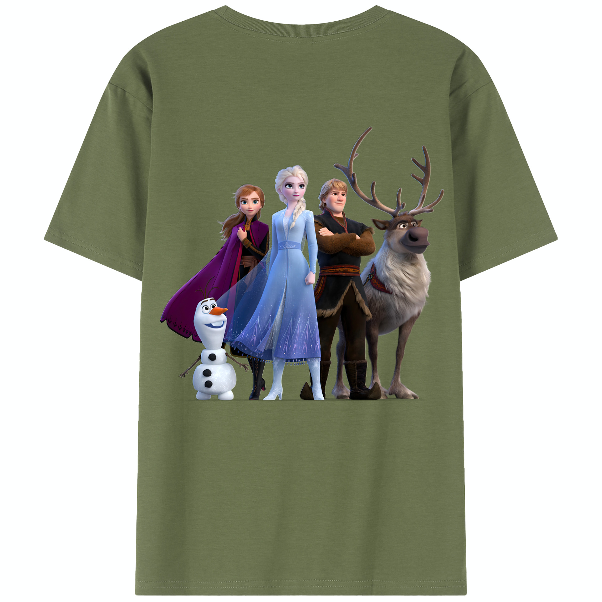 （画像用） アナと雪の女王 アンナ エルサ Frozen Anna Elsa 綿100％半袖Tシャツ（背面プリント）